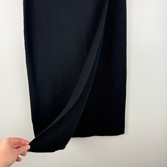 J. Crew Wrap Sweater Midi Skirt Merino Wool Black Size S NWOT - Picture 2 of 7